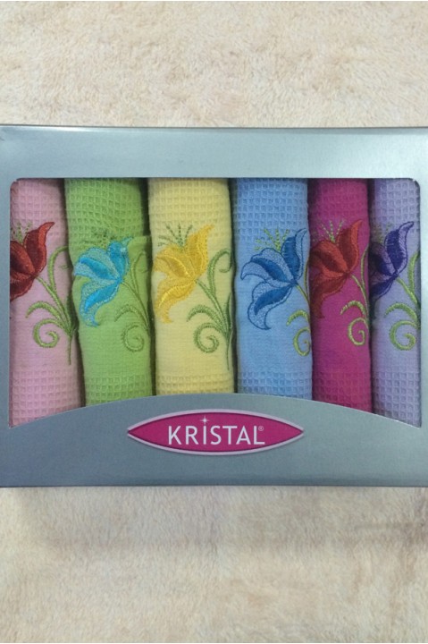 Набір кухонних рушників 6 в 1 вафельний розмір 30х50 Kristal kt10
