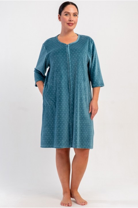 Халат жіночий на блискавці 3/4 рукав з кишенями Vienetta Secret 132126