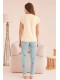 Жіноча піжама штани на манжетах футболка короткий рукав Sevim 13492