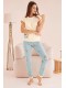 Жіноча піжама штани на манжетах футболка короткий рукав Sevim 13492