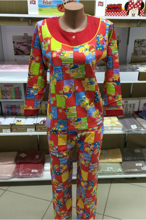 Пижама детская брюки кофта длинный рукав на байке Violet ch06