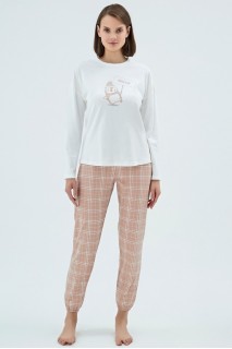 Жіноча піжама штани на резинці кофта довгий рукав Sevim 17144