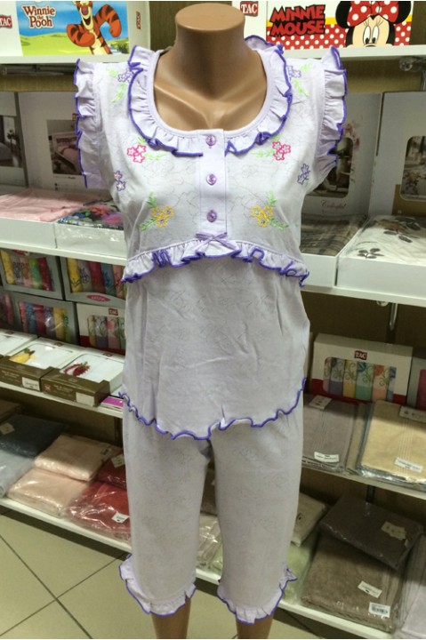 Пижама женская капри футболка без рукав Pastel r195