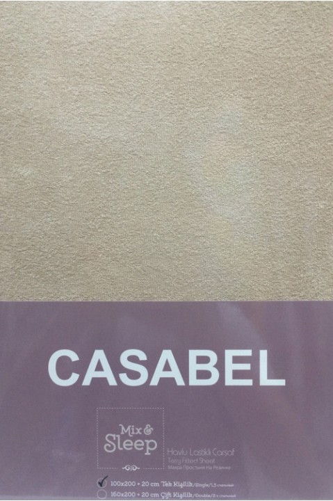 Простирадло на резинці односпальне 100x200 махра Casabel cas13s
