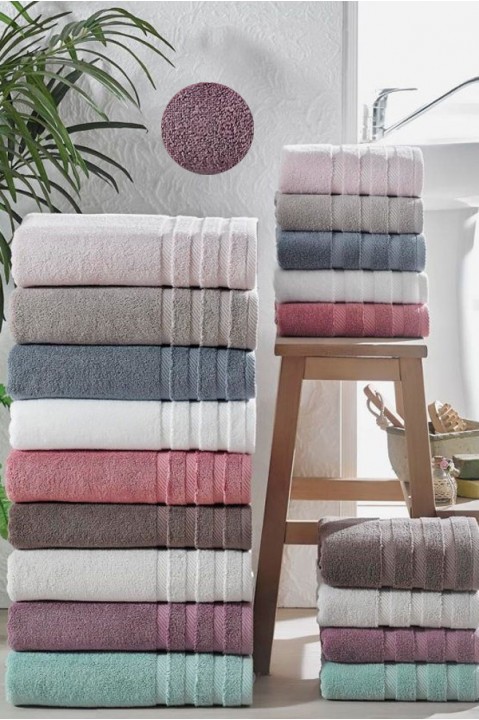 Рушник махровий для ванної 70х140 фрезовий Linens Moena Orkide