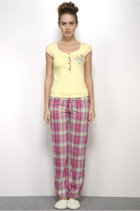 Копмлект женский брюки футболка короткий рукав желтый Hays 2658-2