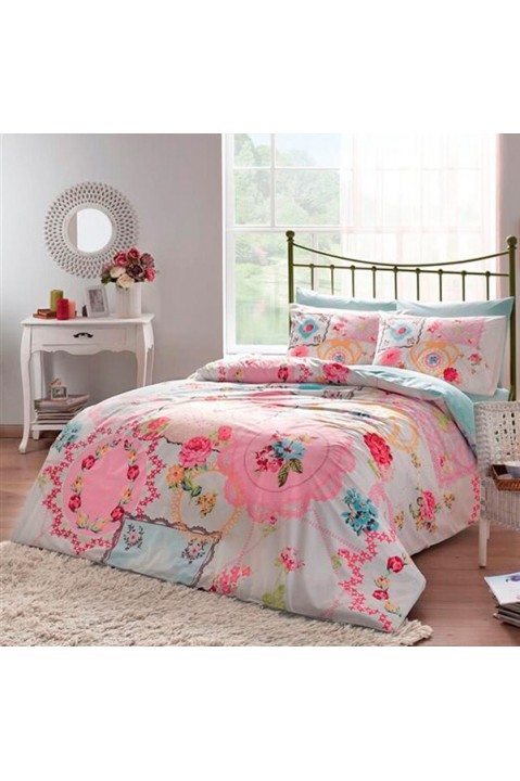 Двоспальний комплект постільної білизни Ranforce Linens Dian Pembe