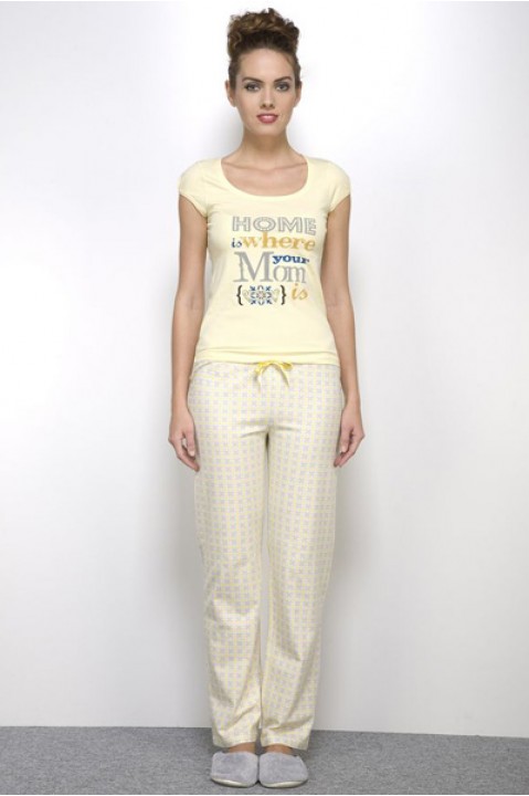 Комплект женский брюки футболка короткий рукав желтый Hays 2615
