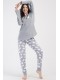 Пижама женская штаны на манжетах кофта длинный рукав на байке Vienetta Secret 361677
