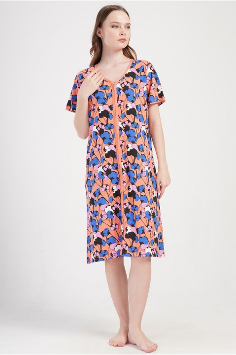 Халат женский на молнии с карманами короткий рукав Vienetta Secret 454235