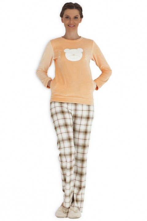 Пижама женская велюровая брюки длинный рукав Hays 3097