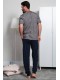 Пижама мужская штаны на манжетах футболка короткий рукав Gazzaz 514019