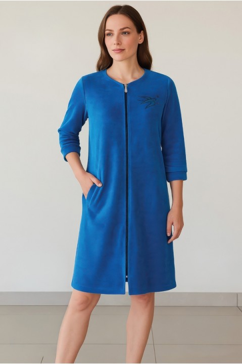 Халат велюровый на молнии 3/4 рукав с манжетами Jen 5237