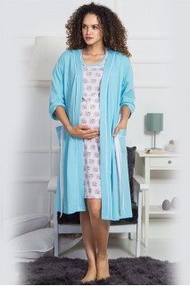 Комплект женский халат на запах и ночная рубашка для кормления Vienetta Secret 053753