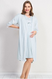 Комплект женский халат на запах 3/4 рукав и ночная рубашка для кормления Vienetta Secret 810000-1