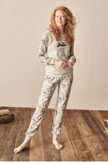 Пижама женская штаны на манжетах кофта длинный рукав Feyza 3920-1