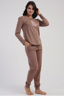 Жіноча піжама штани на манжетах з кишенями кофта довгий рукав Vienetta Secret 581550