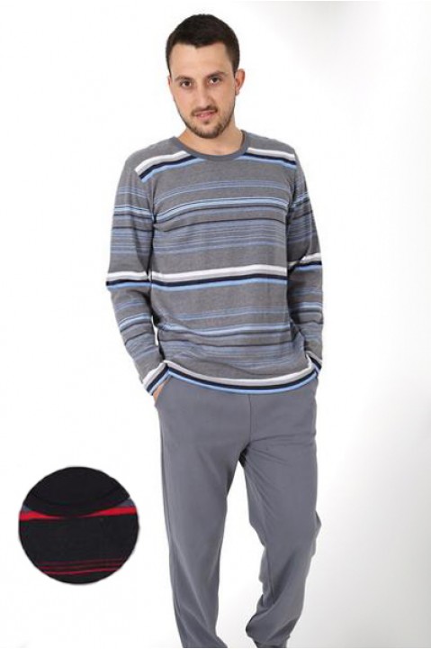 Пижама мужская брюки футболка длинный рукав черная Vienetta Secret 2968