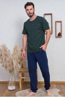 Пижама мужская штаны на манжетах футболка короткий рукав Gazzaz 360023
