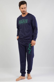 Пижама мужская штаны на манжетах кофта длинный рукав на байке Gazzaz 220000-10