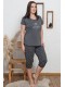 Піжама жіноча капрі футболка короткий рукав Vienetta Secret 650619-2