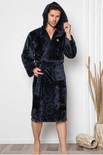 Халат мужской длинный рукав на запах с карманами велсофт Cocoon 14-5480-1