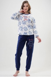 Жіноча піжама штани на манжетах кофта довгий рукав флісова Vienetta Secret 270358