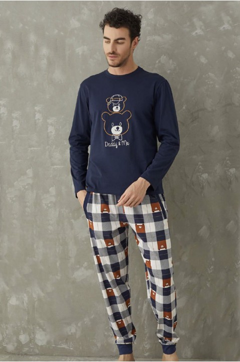 Пижама мужская штаны на манжетах кофта длинный рукав Sevim 9325