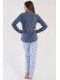 Жіноча піжама штани кофта довгий рукав на байці Vienetta Secret 761838