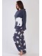 Пижама женская штаны кофта длинный рукав флисовая Vienetta Secret 770088