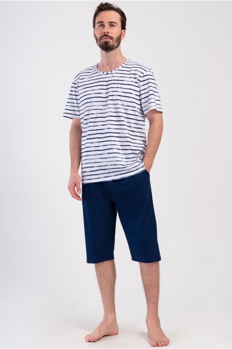 Піжама чоловіча капрі з кишенями короткий рукав Vienetta Secret 771062