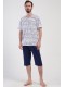 Піжама чоловіча капрі з кишенями короткий рукав Vienetta Secret 771062