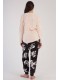 Піжама жіноча штани на манжетах кофта довгий рукав велсофт Vienetta Secret 790231