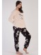 Піжама жіноча штани на манжетах кофта довгий рукав велсофт Vienetta Secret 790231