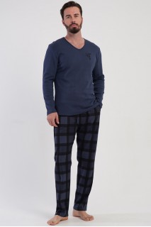 Піжама чоловіча штани з кишенями кофта довгий рукав інтерлок Vienetta Secret 830826
