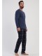 Пижама мужская штаны с карманами кофта длинный рукав интерлок Vienetta Secret 830826