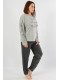 Жіноча піжама штани кофта довгий рукав Vienetta Secret 870000-4