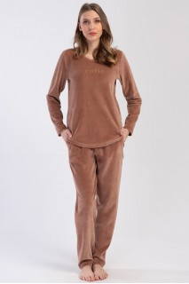 Піжама жіноча велюрова штани з кишенями кофта довгий рукав Vienetta Secret 930000-3