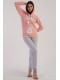 Піжама жіноча штани на манжетах кофта довгий рукав з капюшоном Vienetta Secret 962640
