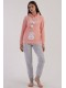 Піжама жіноча штани на манжетах кофта довгий рукав з капюшоном Vienetta Secret 962640