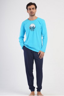 Піжама чоловіча штани на манжетах кофта довгий рукав Vienetta Secret 980000-3