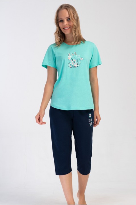 Піжама жіноча капрі футболка короткий рукав Vienetta Secret 980000-4
